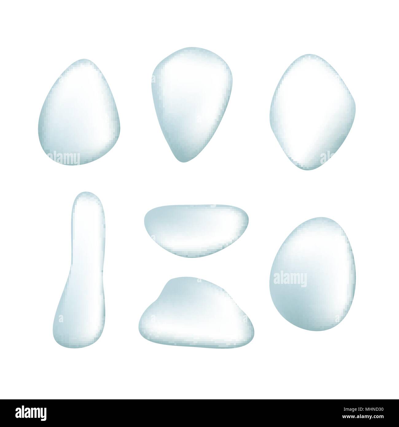 Impostare diverse gocce d'acqua. Spruzzare su vetro Illustrazione Vettoriale