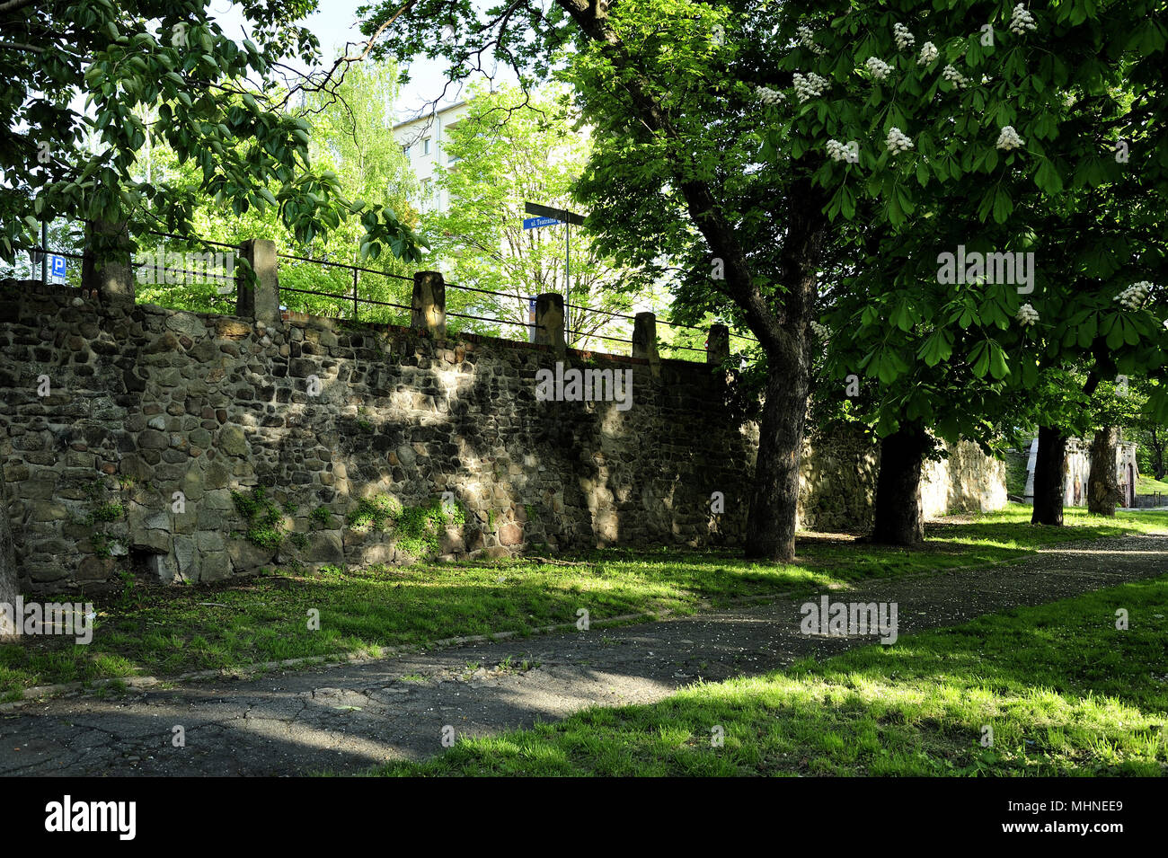 Dolnoslaskie, paesaggio, vecchio, Slesia, swidnica, città, Wrocławska Street, mura comunali, viaggi, Polonia, europa, foto di Jurewicz kazimierz, Foto Stock