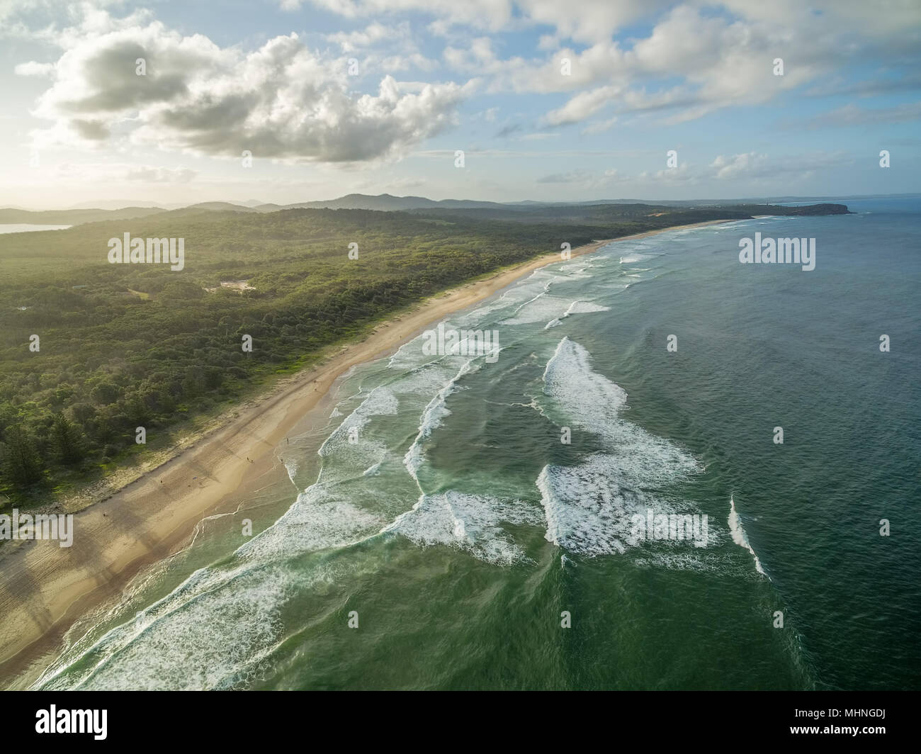 Vista aerea dello splendido oceano costa nel Nuovo Galles del Sud, Australia. Foto Stock