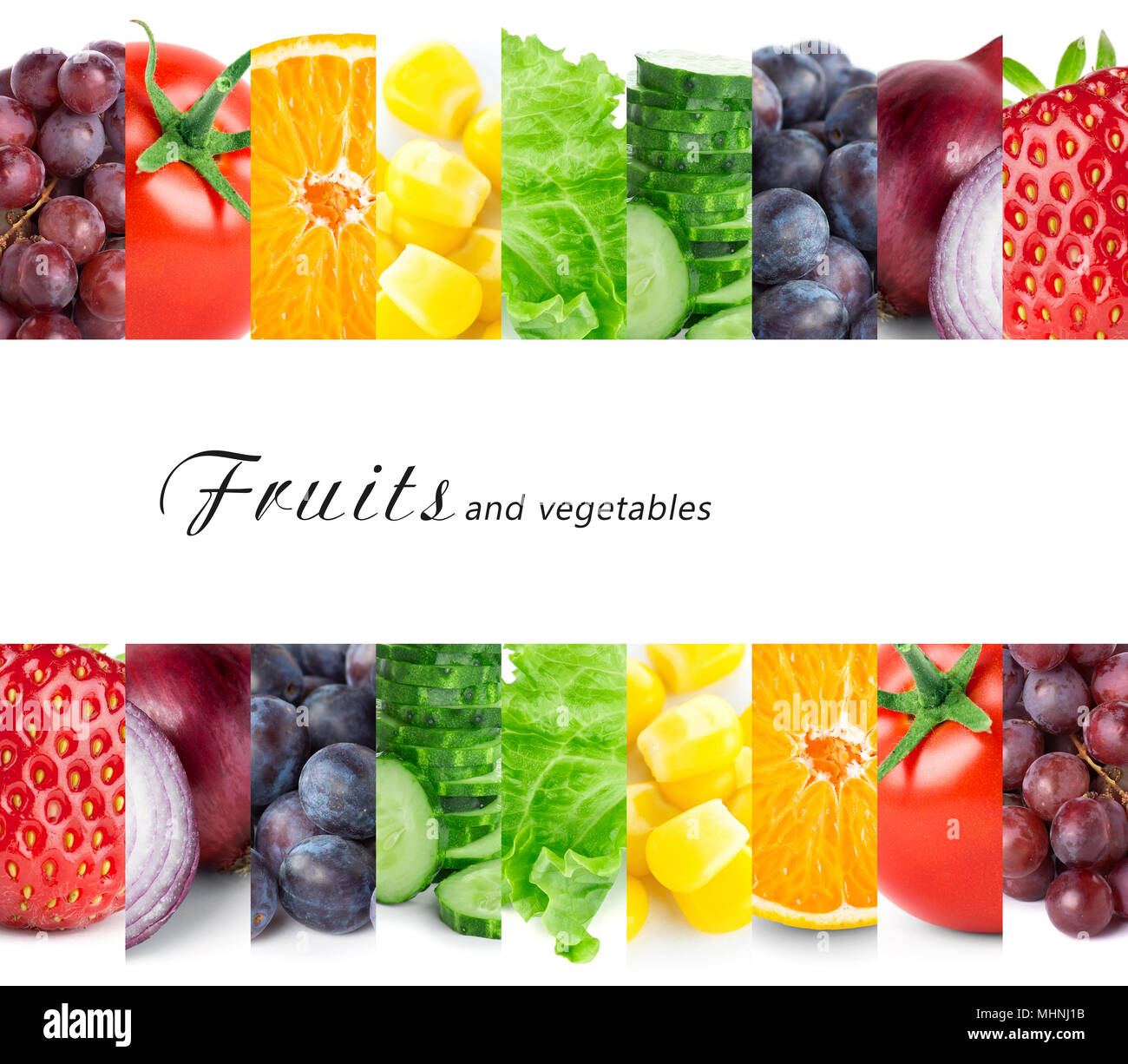 Colore fresco frutta e verdura. Cibo sano concetto Foto Stock