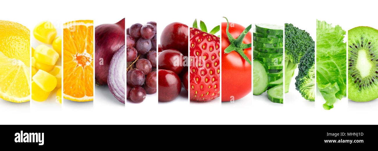 Il colore della frutta e della verdura. Il cibo fresco. Concetto Foto Stock