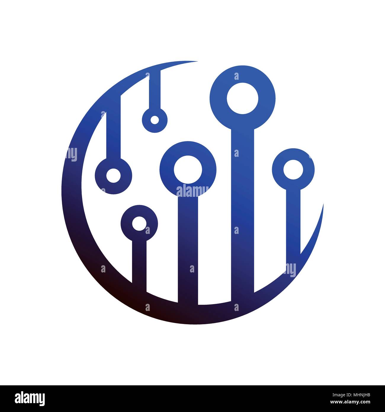 Tecnologia - colorati logo vettoriale modello per la corporate identity. Abstract network sign. Rete, internet concetto tech illustrazione. Elemento di design. Illustrazione Vettoriale
