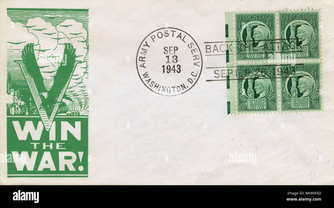 WW2 - Propaganda prima giornata di copertina - Vinci la guerra! Foto Stock