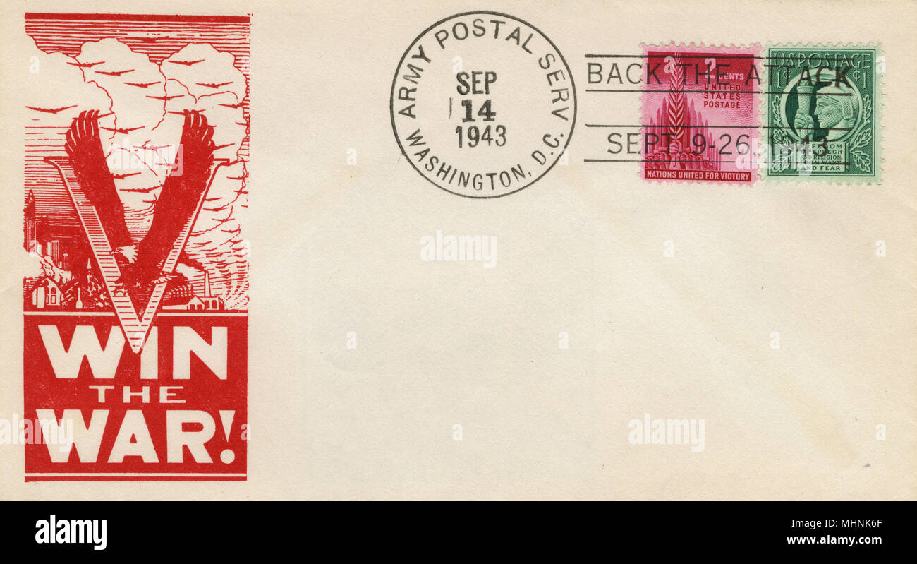 WW2 - Propaganda prima giornata di copertina - Vinci la guerra! Foto Stock