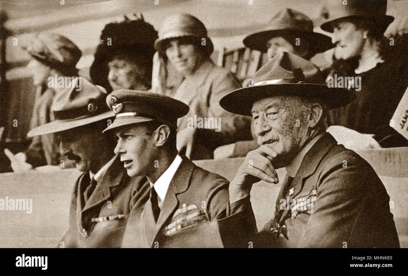 Albert, Duca di York e Lord Baden-Powell, Wembley Jamboree Foto Stock