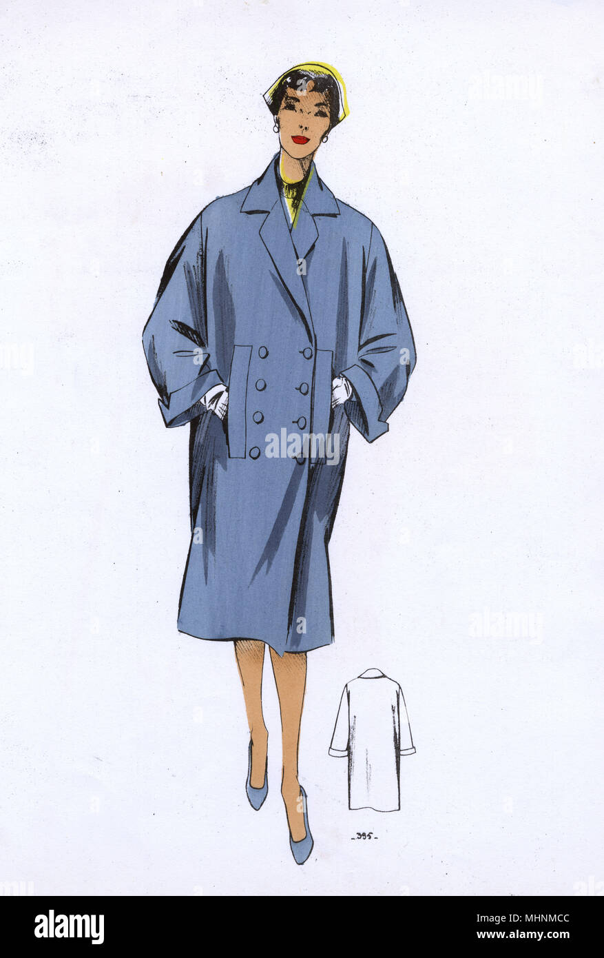 Piastra moda - 1950s - Francese - Costume da donna Foto Stock