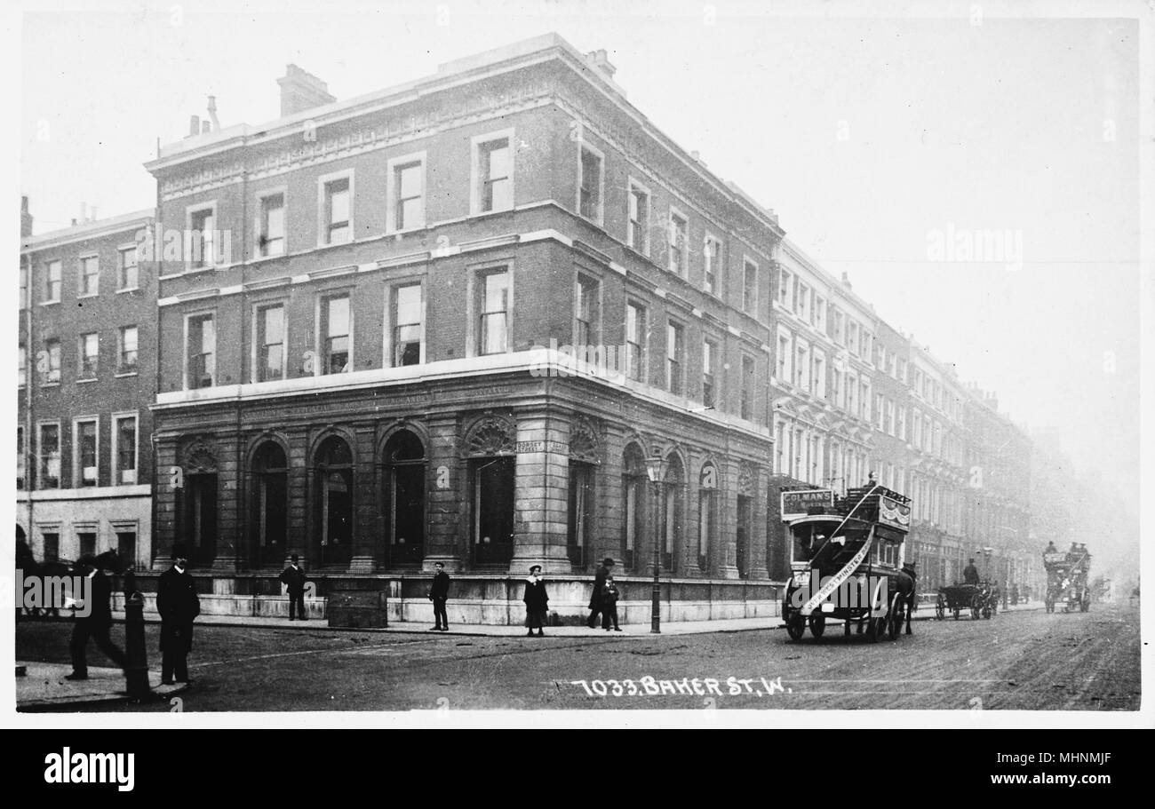 Angolo tra Baker Street e Dorset Street, Marylebone, Londra Foto Stock