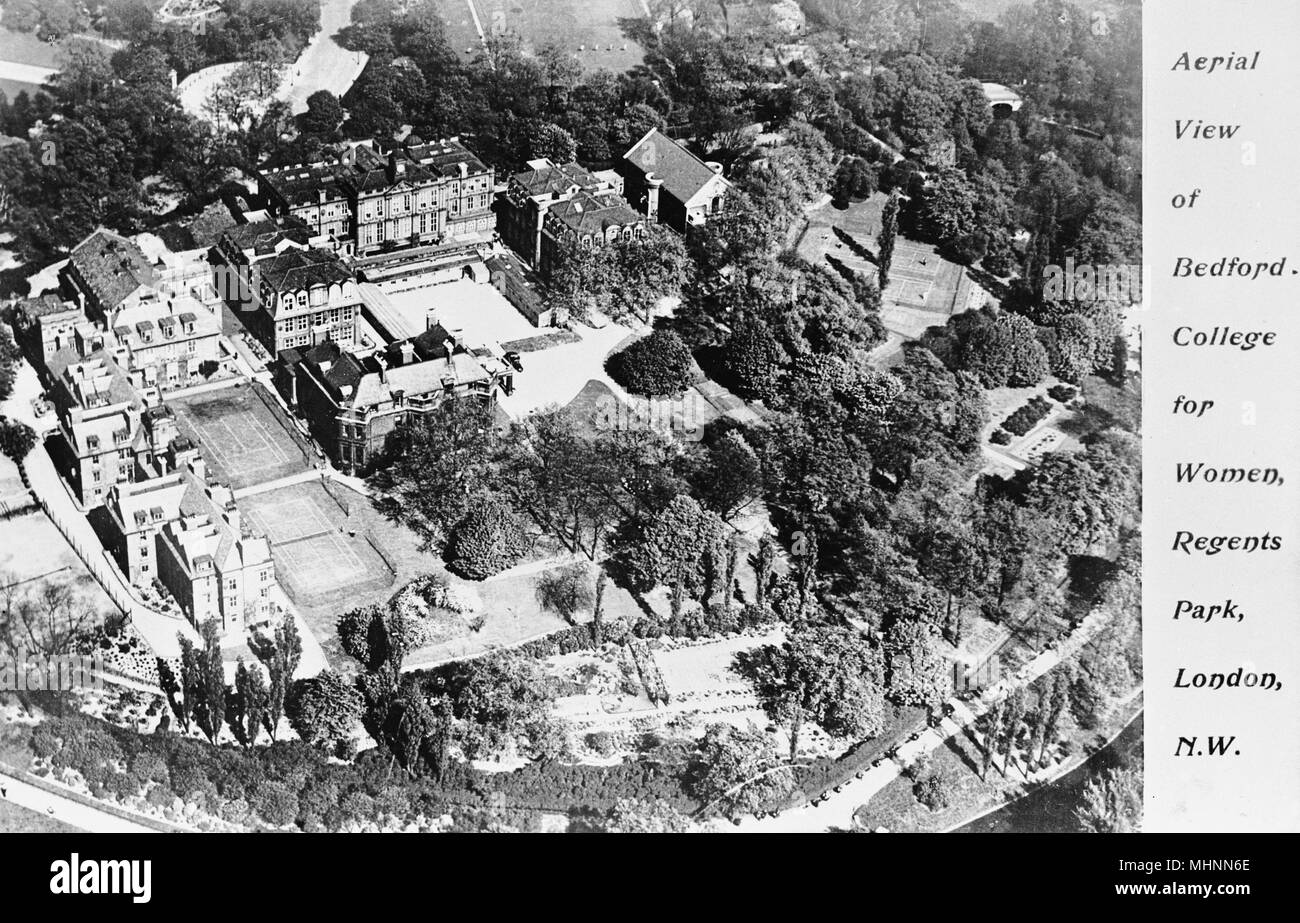 Vista aerea, Bedford College for Women, Londra Foto Stock