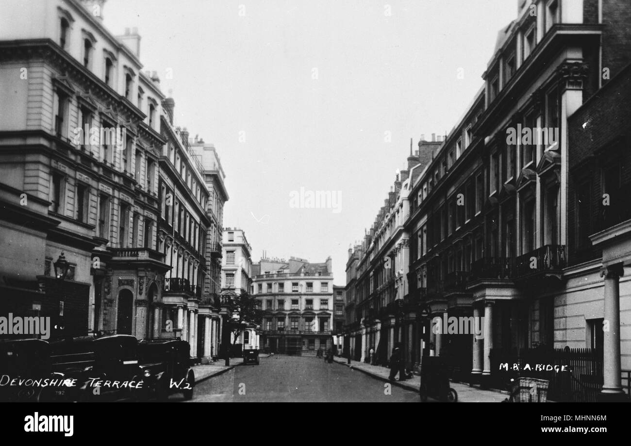 Devonshire Terrace, Londra W2. Data: circa 1920 Foto Stock