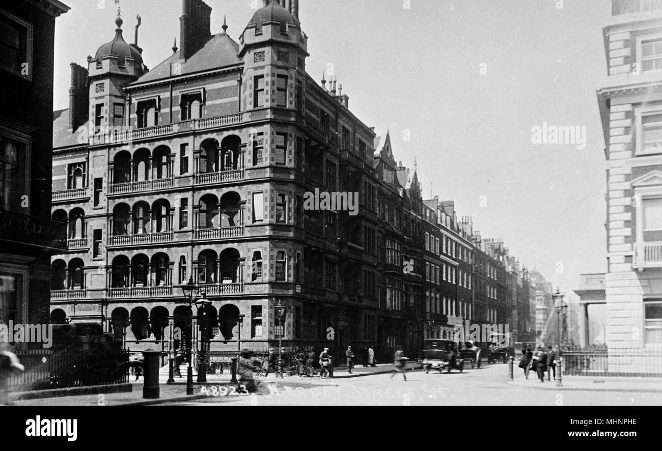 Harley Street vista da Cavendish Square, Londra. Data: circa 1910 Foto Stock