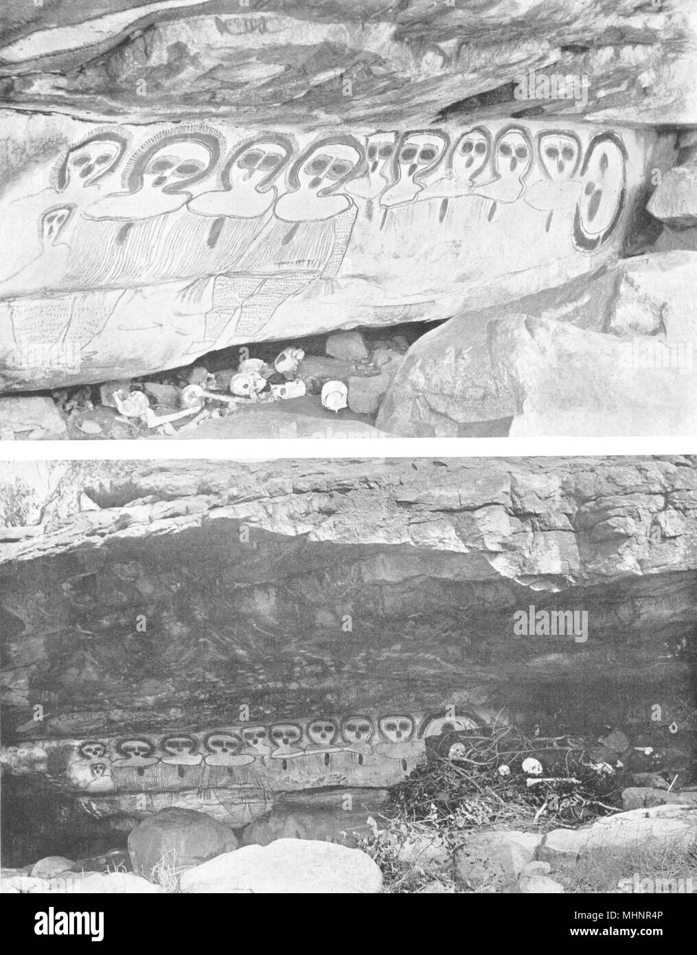 AUSTRALIA. Australia. La sepoltura Cave-North-Australia occidentale; 1900 antica stampa Foto Stock