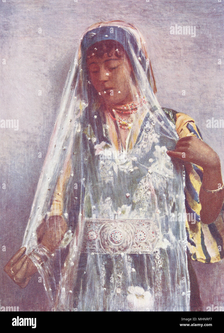 L'Egitto. L'Egitto. Un arabo sposa; 1900 antica vintage delle immagini di stampa Foto Stock