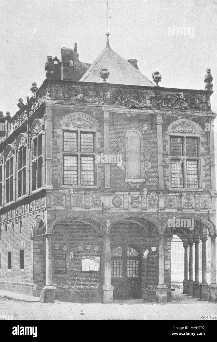 PAS-DE-CALAIS. Aire. Maison du Baillage 1895 antica immagine di stampa Foto Stock