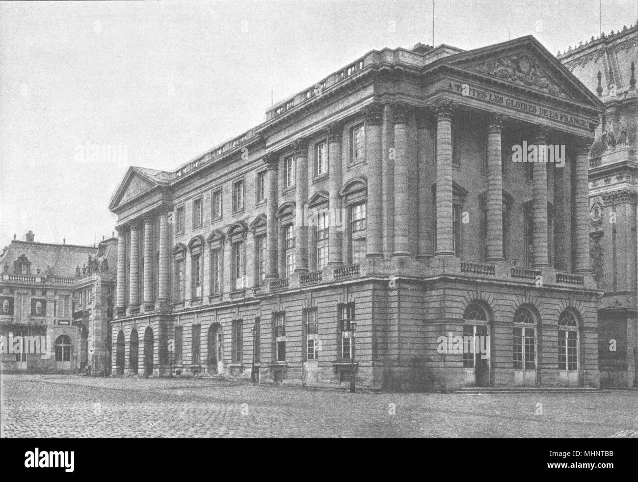 YVELINES. Versailles. Pavillon de cour Royale 1895 antica immagine di stampa Foto Stock