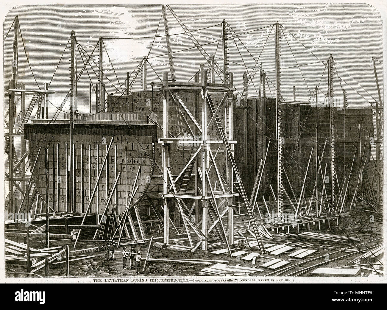 Costruzione del Leviathan più tardi Grande Oriente 1855 Foto Stock