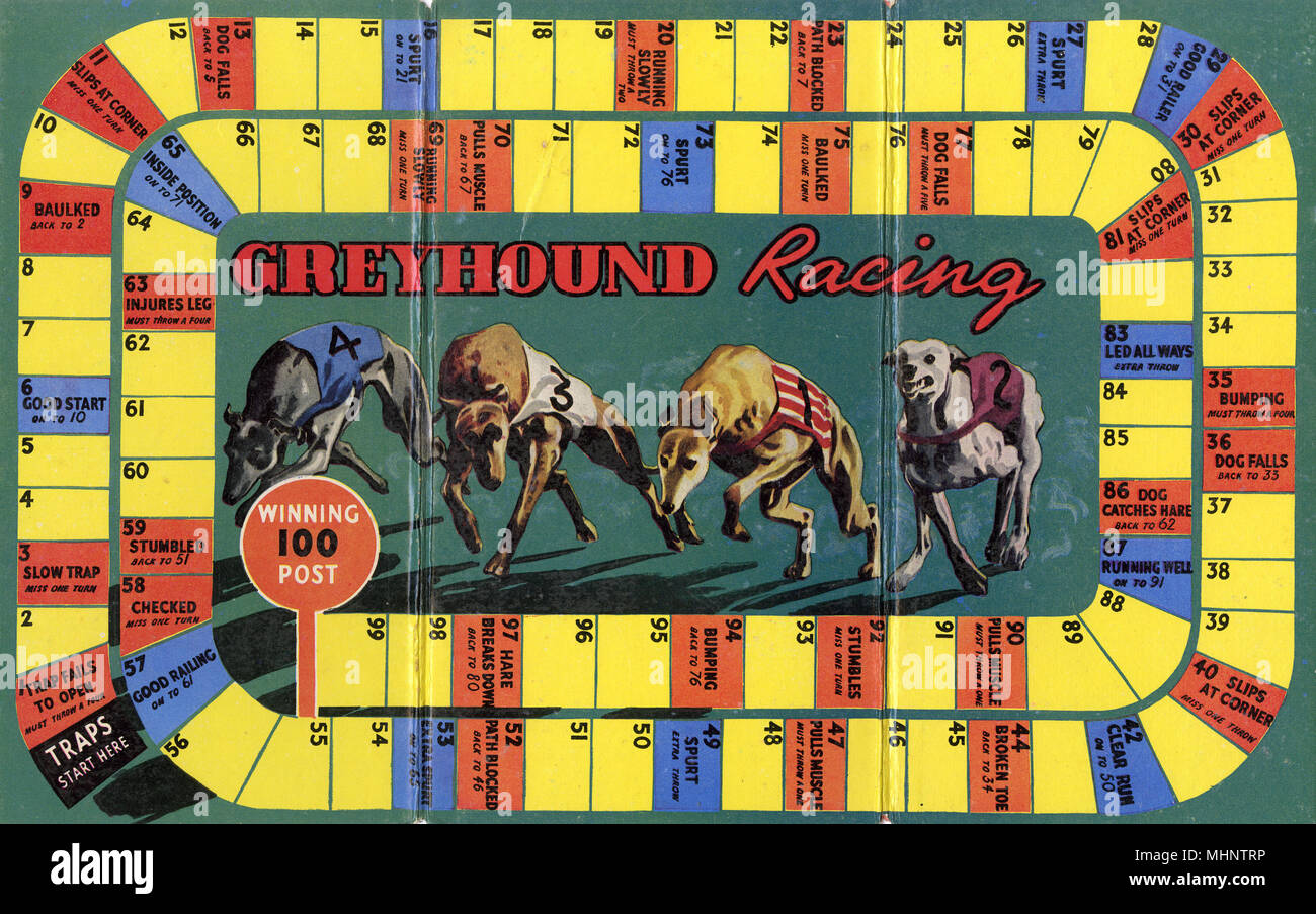 Greyhound gioco da tavolo da corsa Foto Stock