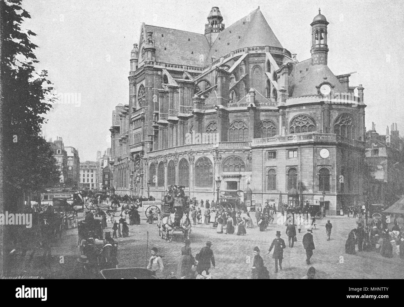 Parigi. St- Eustache 1895 antica vintage delle immagini di stampa Foto Stock