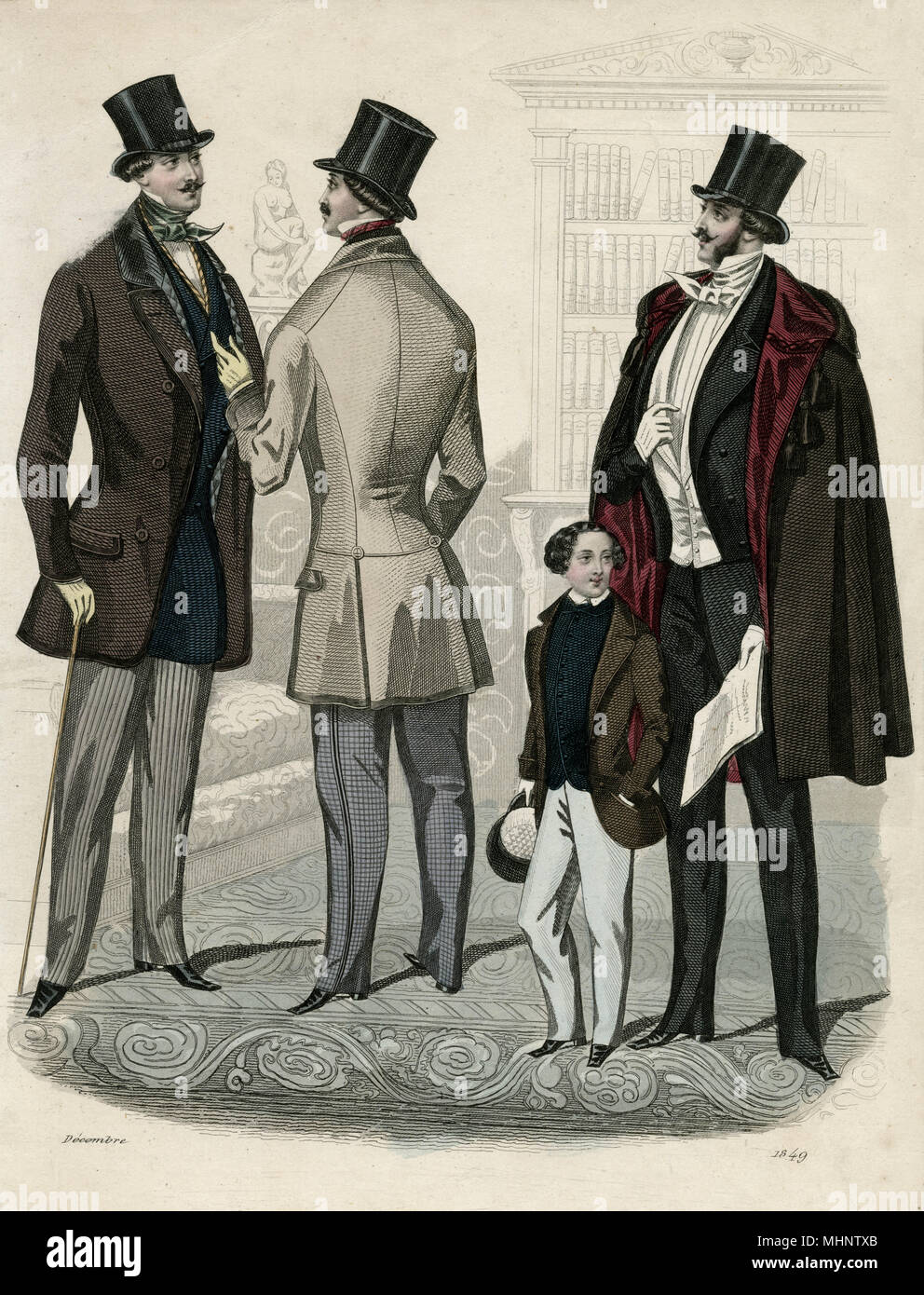 Ultima moda per uomini francesi. Data: 1849 Foto Stock