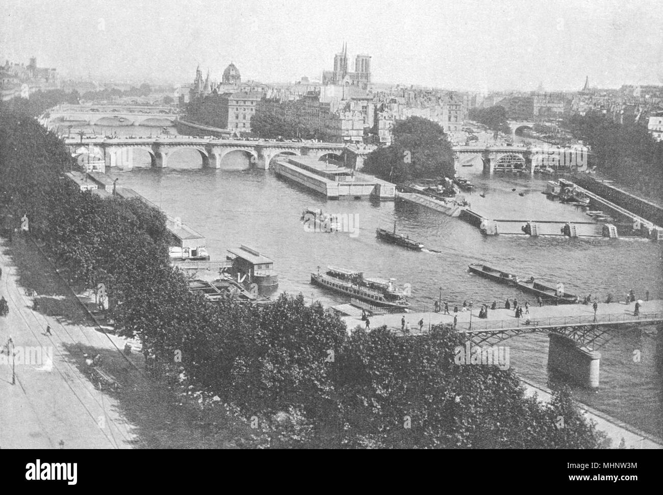 Parigi. Pont Neuf 2- 1895 antica vintage delle immagini di stampa Foto Stock