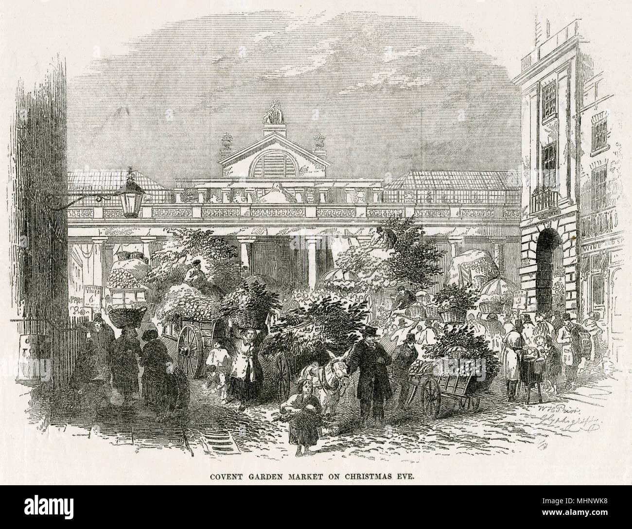 Mercato di Covent Garden, Londra, vigilia di Natale 1846 Foto Stock