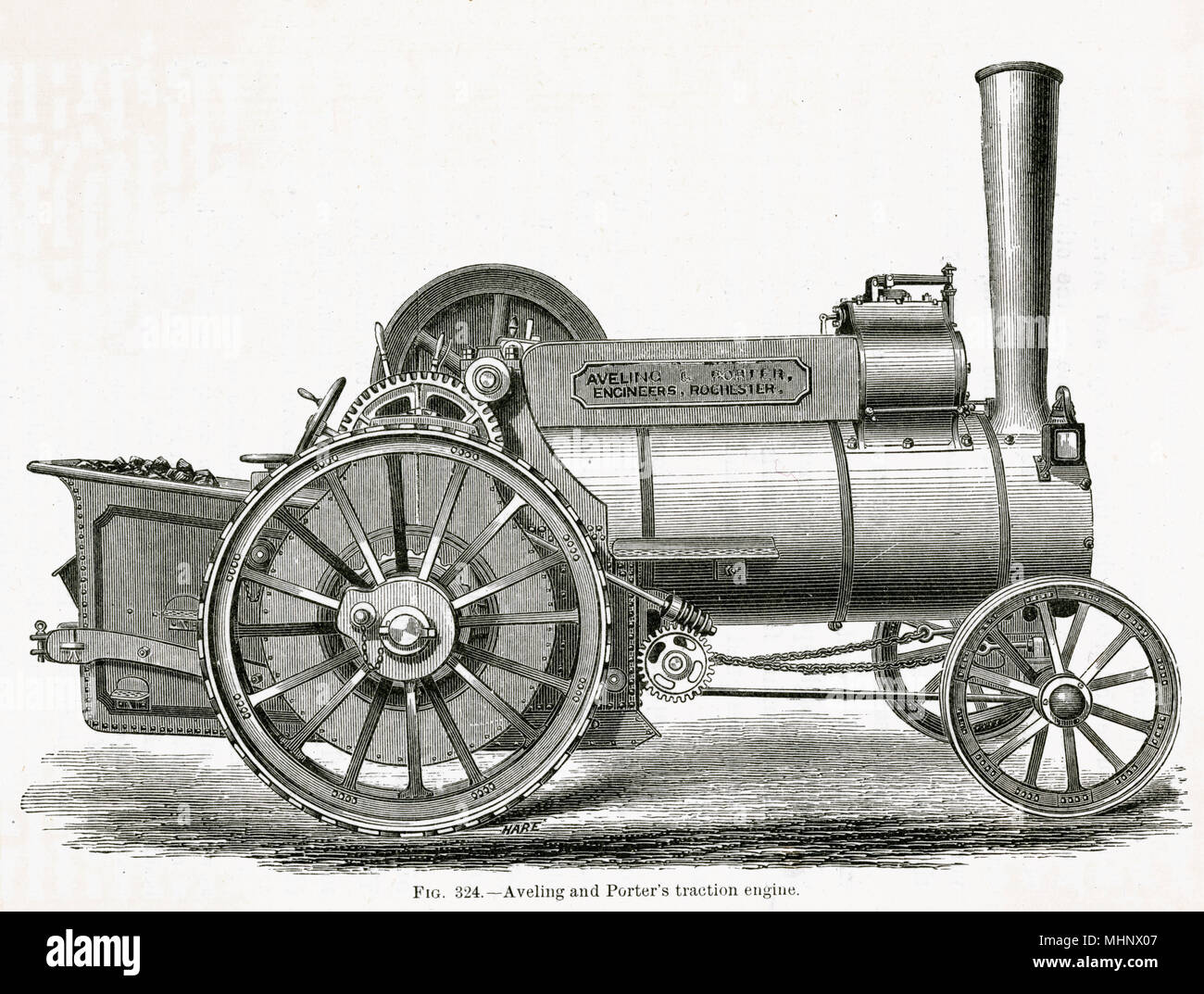 Aveling e il portiere era un britannico motore agricoli e vapore-rullo produttore, diventando il più grande produttore di rulli a vapore nel mondo. Data: 1877 Foto Stock