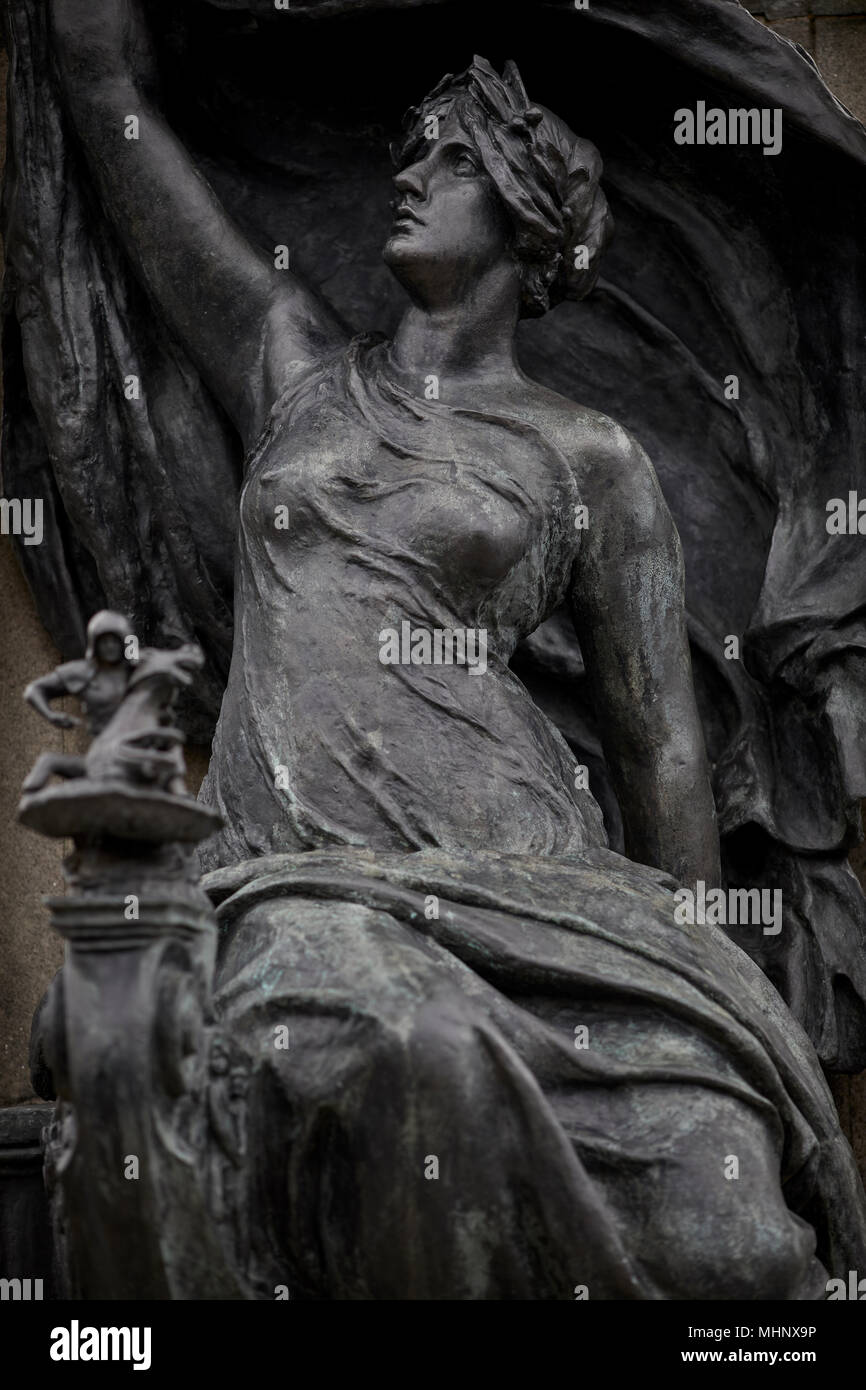 Glasgow in Scozia e il Kelvingrove Park, signore Frederick Sleigh Roberts, di Khandahar, Pretoria e Waterford statua dettaglio dallo scultore Harry Bates Foto Stock