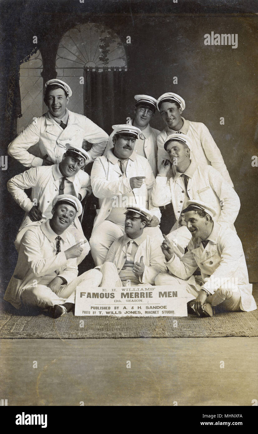 Troupe in esecuzione, i famosi uomini di Merrie di Rhyl Foto Stock