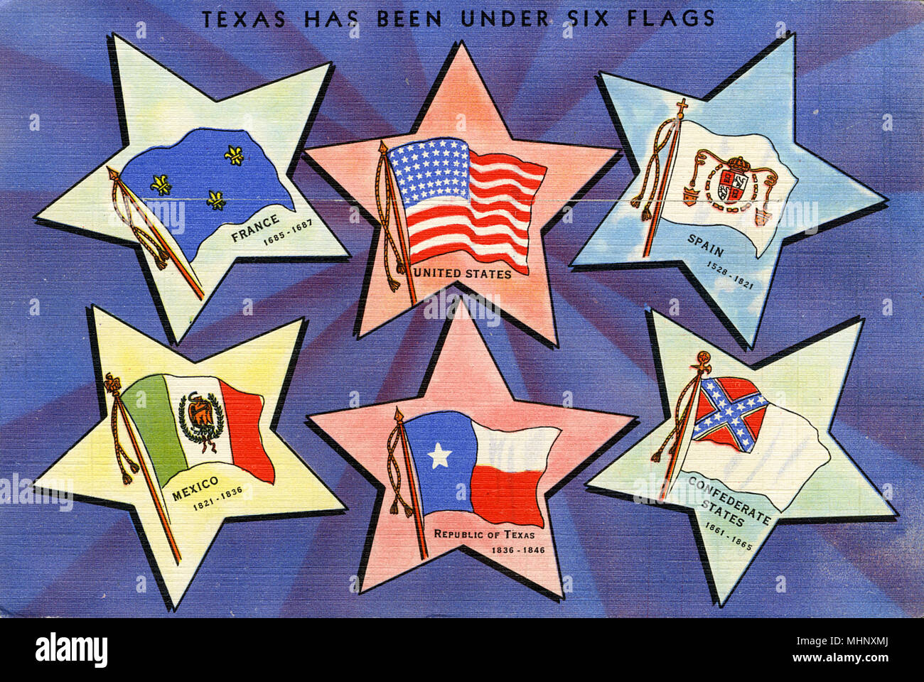Libretto di cartoline, cartella souvenir del Texas, USA Foto Stock