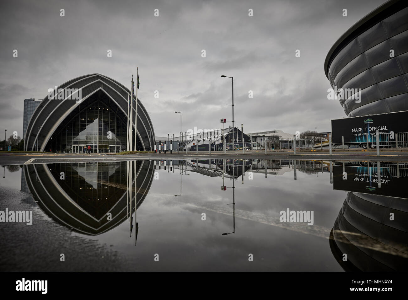 Glasgow in Scozia, SEC Center e il SSE Idro Foto Stock