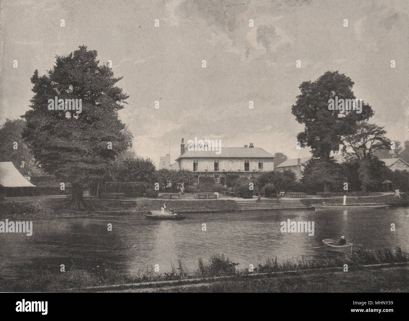 Eel Pie Island. Londra 1896 antica vintage delle immagini di stampa Foto Stock