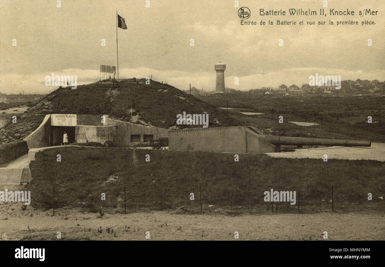 Wilhelm II Battery, Knocke sur Mer, Belgio Foto Stock