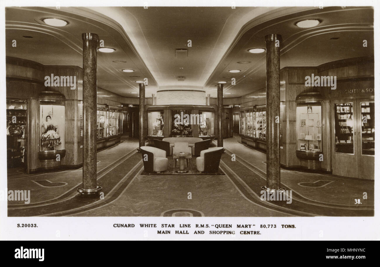 RMS Queen Mary, Cunard White Star Line, sala principale Foto Stock