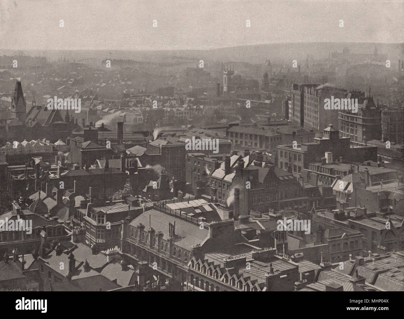 Vista da san Paolo cerca di nord-ovest. Londra 1896 antica immagine di stampa Foto Stock