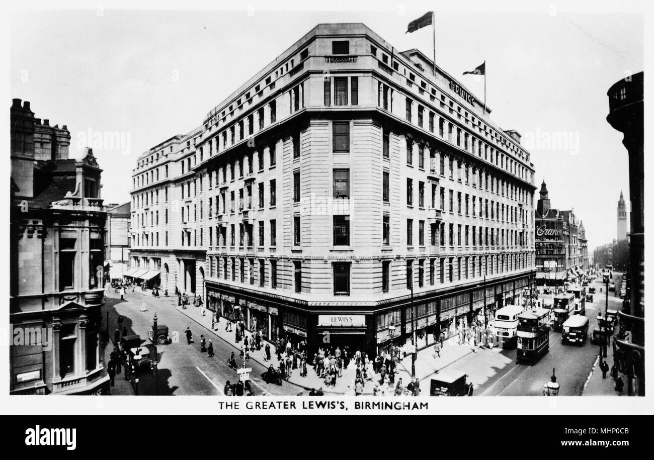 La maggiore Lewis's department store, Birmingham. Data: circa 1930s Foto Stock