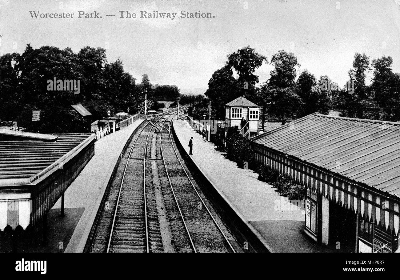 Stazione ferroviaria di Worcester Park, SW London (Surrey) Foto Stock