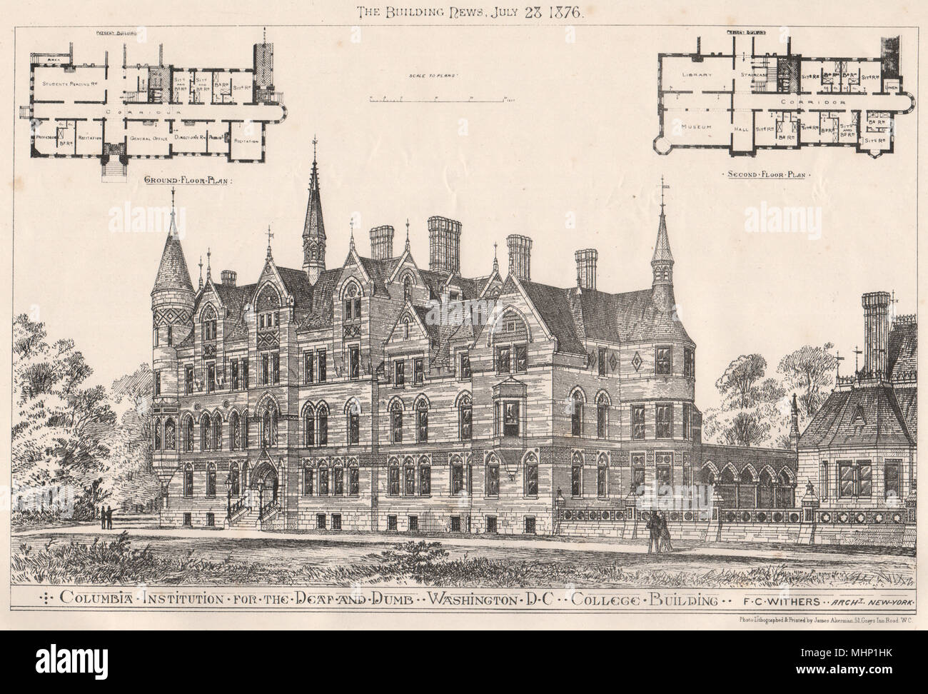 Columbia Istituzione per i sordi e muti, Washington D.C.; FC garrese Archt 1876 Foto Stock