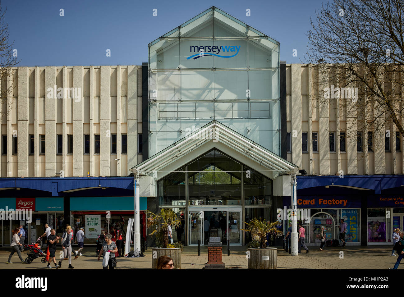 Stockport Town Center, Merseyway principale ingresso anteriore Foto Stock