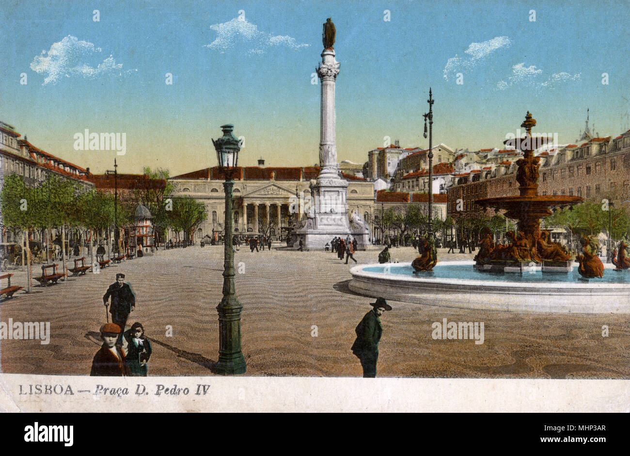 Praça Dom Pedro IV, Lisbona, Portogallo Foto Stock