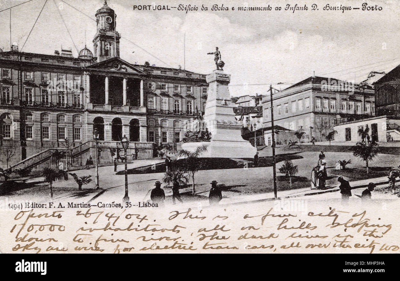Praca do Infante Dom Henrique, Porto, Portogallo settentrionale Foto Stock