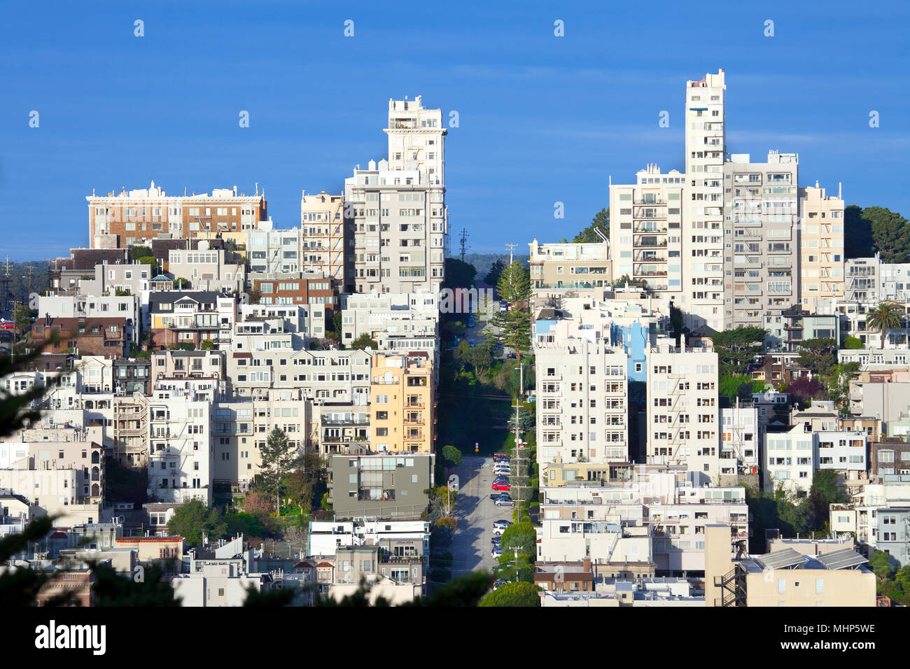 Russian Hill quartiere di San Francisco, California, Stati Uniti d'America Foto Stock