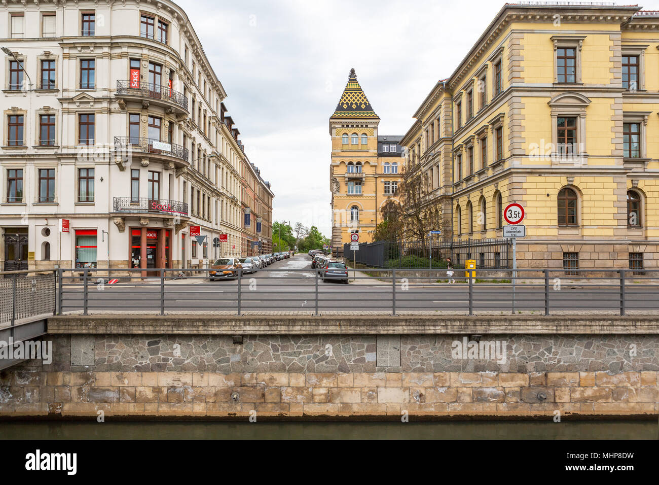 LEIPZIG, Germania - circa marzo, 2018: La città scape della città di Lipsia in Germania Foto Stock