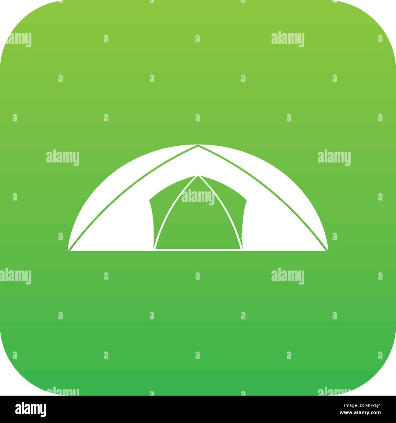 Tenda a cupola per campeggio icona verde digitale Illustrazione Vettoriale