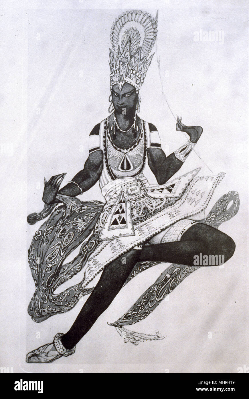Design del costume di Bakst, Nijinsky come il Dio Blu Foto Stock
