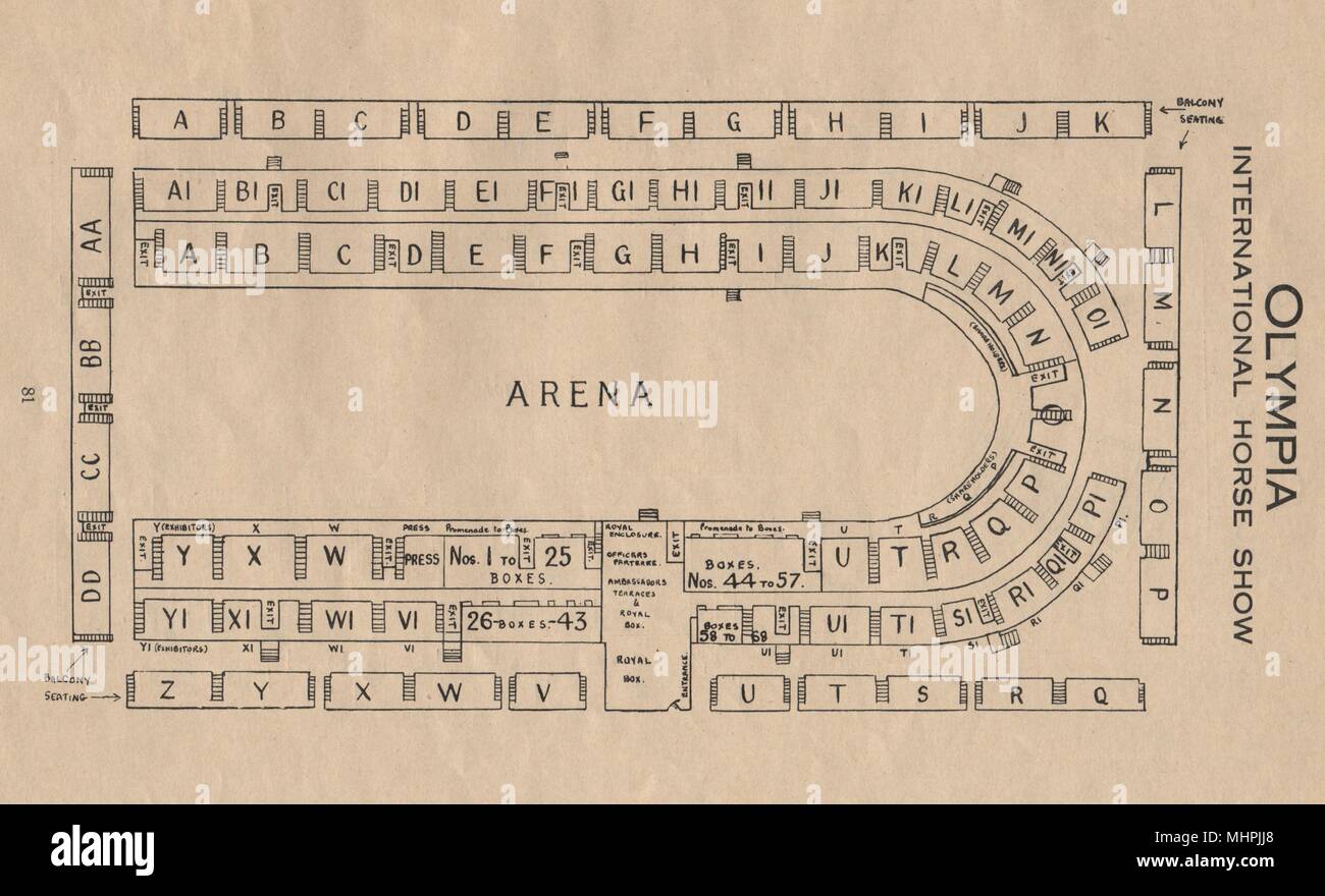 OLYMPIA International Horse Show. Vintage piano salotto. Londra. Luogo dell'evento 1936 Foto Stock
