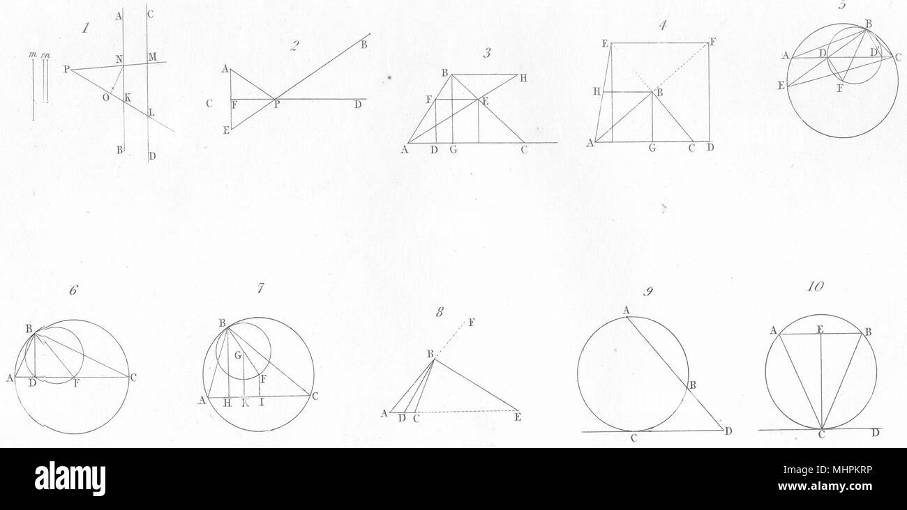 Matematica. Analisi geometrica 1880 antica vintage delle immagini di stampa Foto Stock