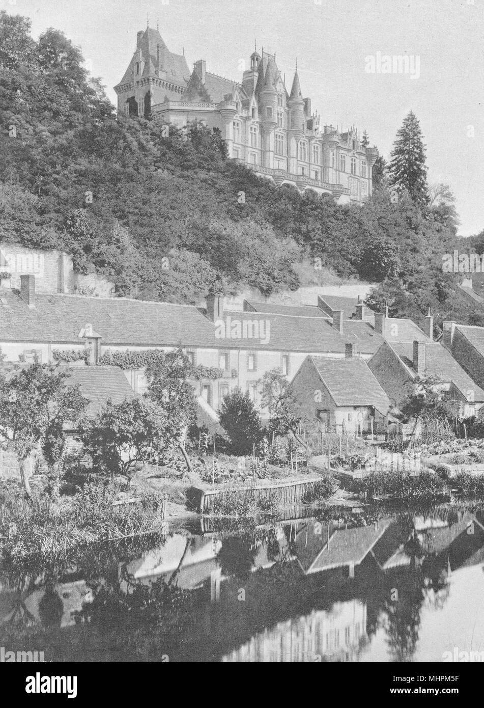 EURE-ET-LOIR. Montigny-le-Gannelon 1903 antica vintage delle immagini di stampa Foto Stock