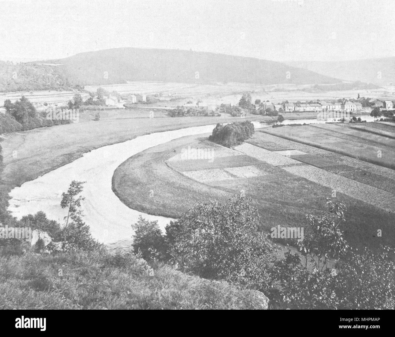 Ardenne. Bords de la Semoy 1906 antica vintage delle immagini di stampa Foto Stock