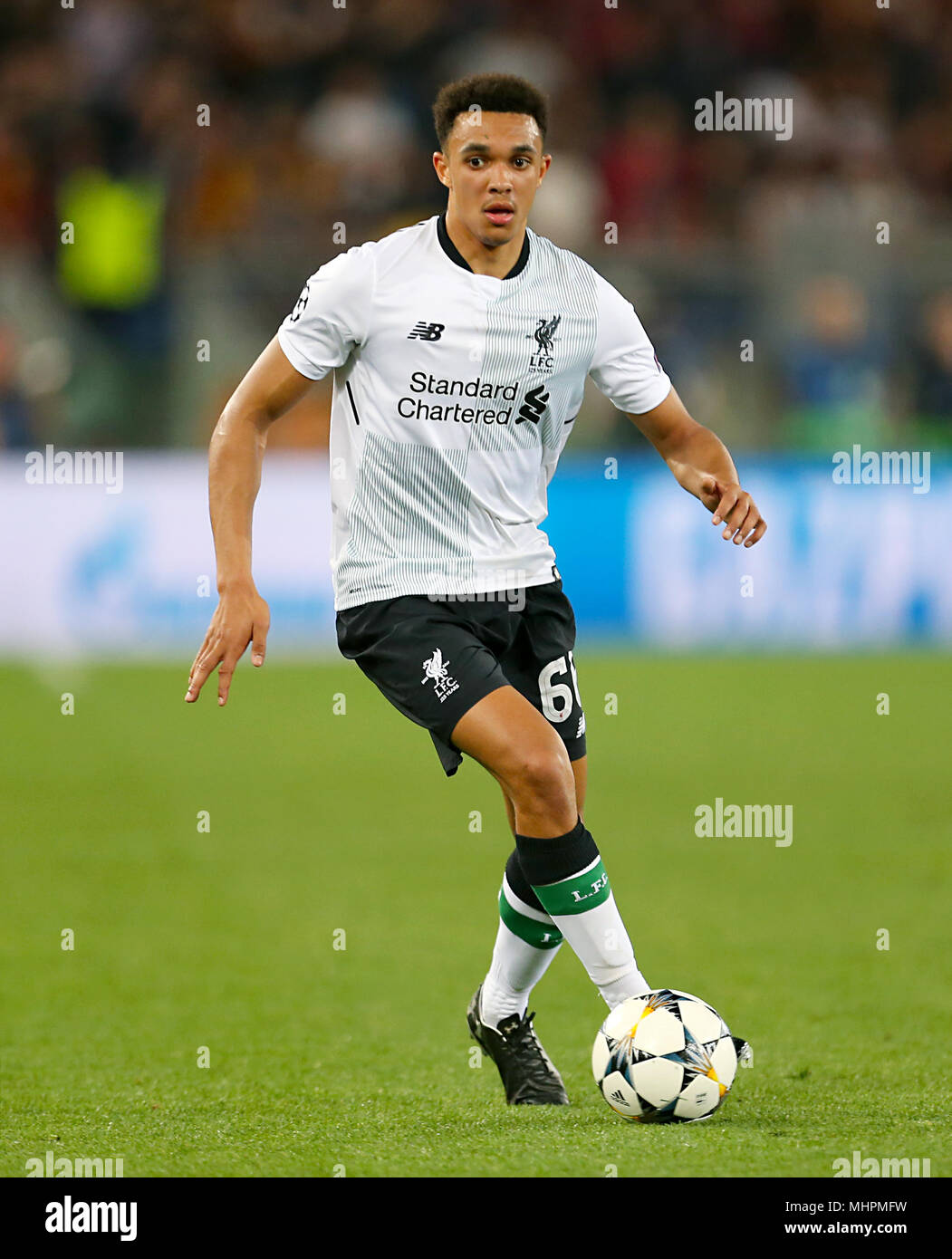 Di Liverpool Trento Alexander-Arnold durante la UEFA Champions League, Semi Finale, la seconda gamba allo Stadio Olimpico di Roma. Stampa foto di associazione. Picture Data: Mercoledì 2 maggio 2018. Vedere PA storia SOCCER Roma. Foto di credito dovrebbe leggere: Steven Paston/PA FILO Foto Stock