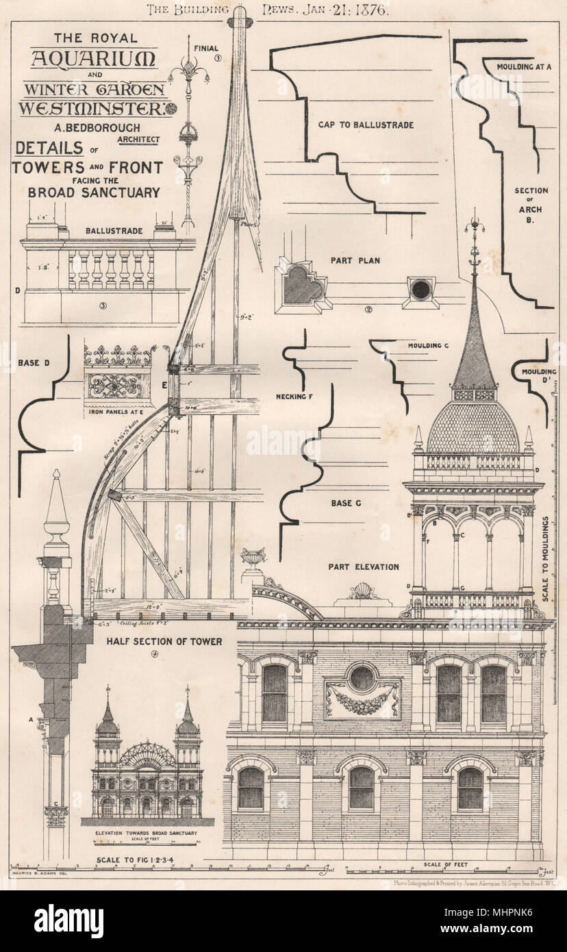 Il Royal Aquarium & Giardino d'inverno, Westminster; A. Bedborough architetto 1876 Foto Stock