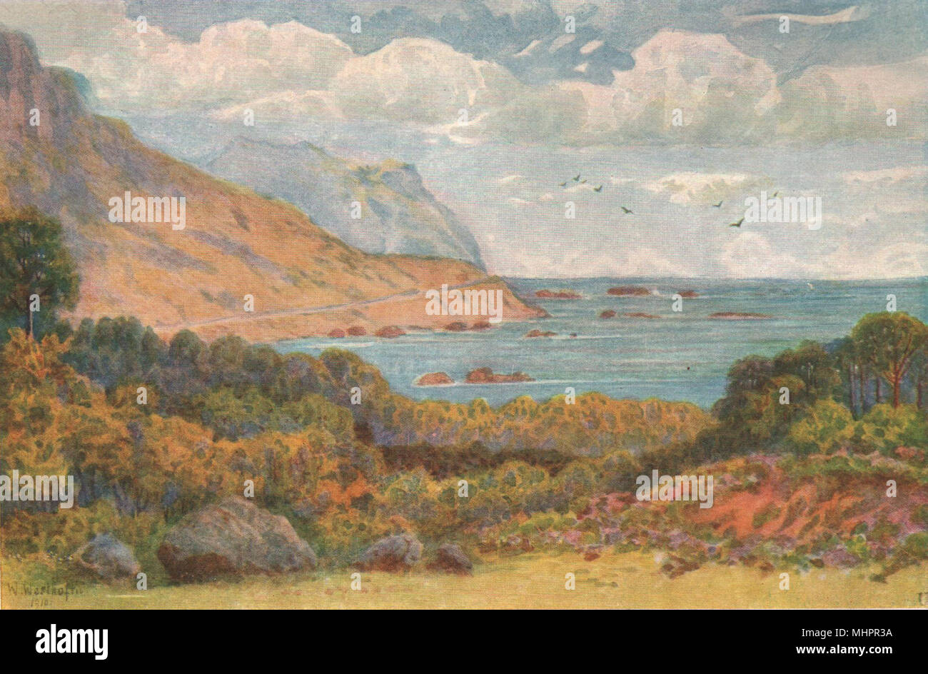 Su Victoria Road, vicino Oudekraal, Cape Town, da William Westhofen 1910 Foto Stock
